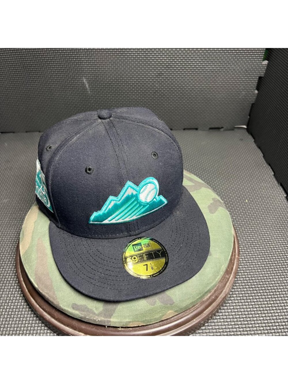 Colorado Rockies 25th Anniversary New Era 59Fifty Fitted Hat 7 1/8 Black & Teal